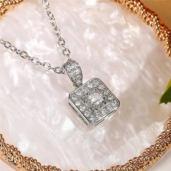 🌸925 Silver Plated Round Cut CZ Choker Necklace for Women, MARR9322 - Picture 1 of 4